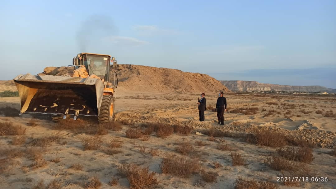 رفع تصرف 130.6هزار مترمربع اراضی خالصه دولتی به ارزش 130.6میلیارد ریال در روستای ریگو قشم 