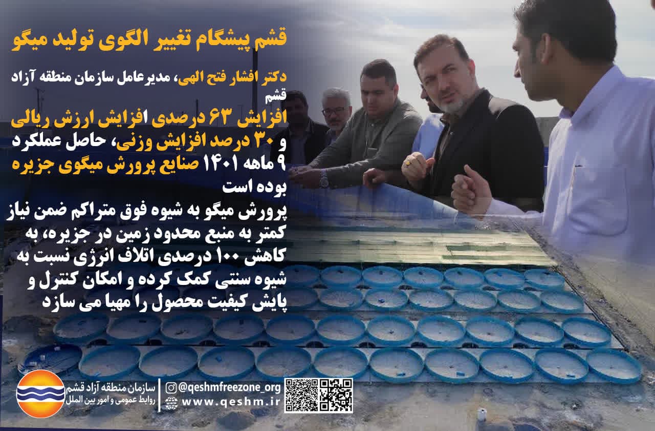 قشم پیشگام تغيير الگوي توليد ميگو